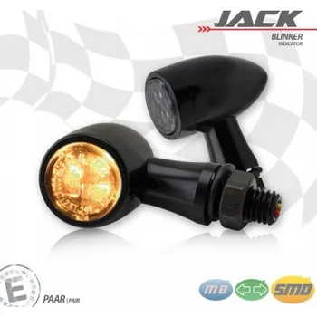 Osvětlení pro motocykl Blinkr na motorku JACK černý, pár