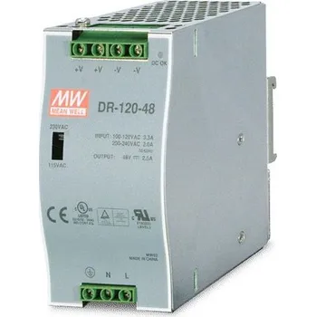 spínaný zdroj Planet PWR-120-48 průmyslový zdroj na DIN lištu, nastavitelný 48-56V DC, 120W