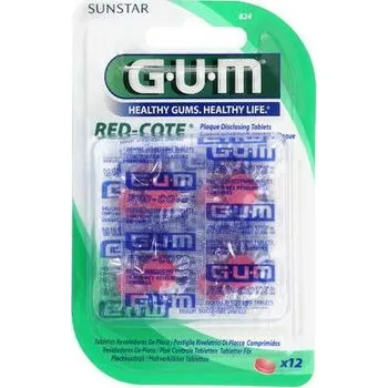 Sunstar - GUM Gum Red Cote - tablety 12 ks v blistru