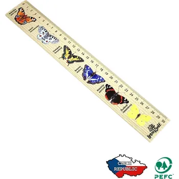 Dřevěná hračka Lesní svět Dřevěné pravítko 30 cm Motýli (Dřevěné ilustrované pravítko s měřítkem 30 cm vám pomůže s měřením, rýsováním i prvoukou. Český výrobce Lesní svět. Vyrobeno z ekologicky certifikovaného dřeva.)