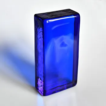 Skleněná cihla modrá-stavební (Barvený blok 100x50x200)