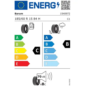 energetický štítek osobní pneumatiky Barum Bravuris 5HM 185/60 R15 84 H