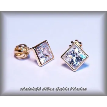 Náušnice žluté zlato