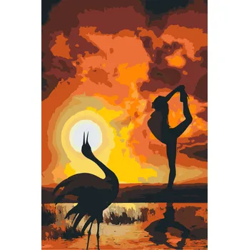 Malování podle čísel - Tanec při západu slunce Velikost: 40x60cm, Rámování: Pouze srolované plátno