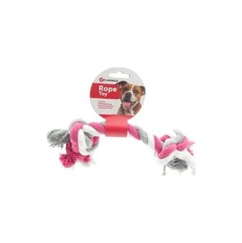 Hračka pro psa Flamingo hračka pro psa uzel bavlna 35 cm 180 g růžovo-bílo-šedá