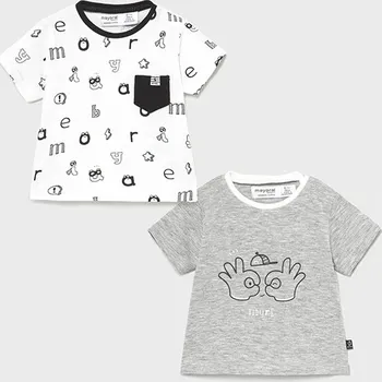 Chlapecké tričko Dvě chlapecké trika Mayoral krátký rukáv, 1075 bílá, šedá Rozměr: 2 - 4 měsíce, 65 cm