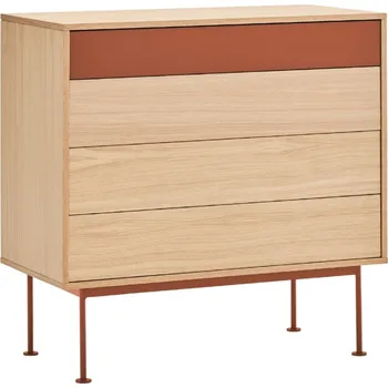 Komoda Cihlově červená dubová komoda Teulat Yoko 90 x 45 cm