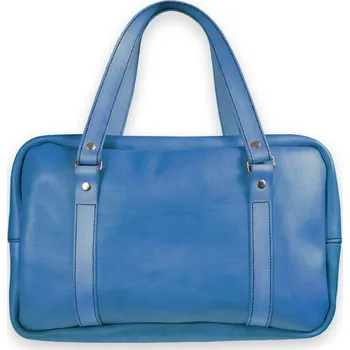 Cestovní taška Eggo Ferguson kožená cestovní taška Modrá