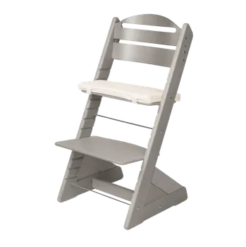 Jídelní židlička Jitro Dětská rostoucí židle Plus Šedá Šedý klín + lněný