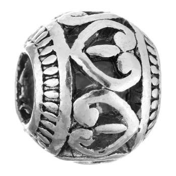 Korálek Korálek Srdce z lásky Heart - kovový TOPBEADS