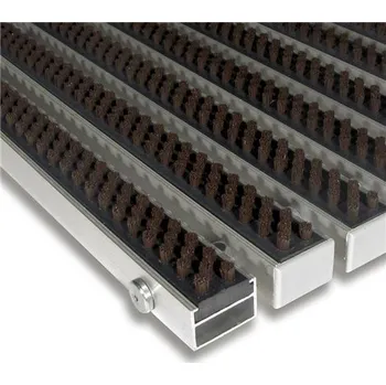 Rohožka Hnědá hliníková čistící kartáčová venkovní rohož Alu Super - 60x90x2,2cm 80001260