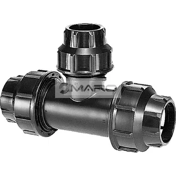 rozdělovač topení Plas-fit T-kus svěrný plastový redukovaný na PE trubky 25 x 20 x 25 mm, 15025T0020