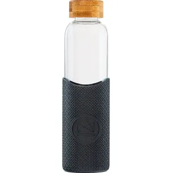 Skleněná láhev s rukávem, 550ml, Neon Kactus, černá