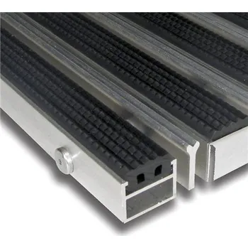 Rohožka Hliníková gumová čistící venkovní kartáčová rohož Alu Extra - 80x120x2,7cm 80001341