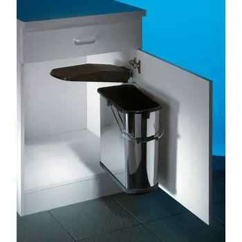 Odpadkový koš Vario 4, Otočný odpadkový koš na dvířka, alu šedá, nerezová ocel