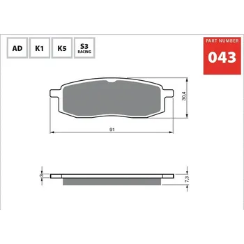 Brzda pro motocykl 043 AD brzdové destičky GOLDFREN