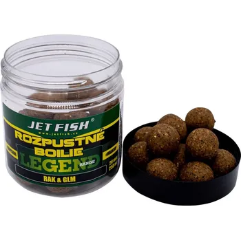 Boilies JET FISH - Rozpustné boilies LR 24mm 250ml - Žlutý impuls - Rak & glm