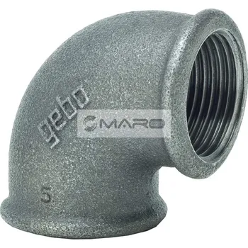 rozdělovač topení GEBO Koleno černé redukované 90° č.90 FF 1" x 3/4", 90-26S