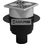 Plast Brno Vpusť podlahová s nerezovou mřížkou 100 x 100 mm se spodním odpadem 50 mm, suchá klapka, SI5PC01