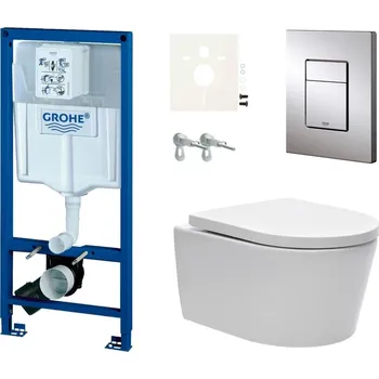 Klozet Cenově zvýhodněný závěsný WC set Grohe do lehkých stěn / předstěnová montáž+ WC SAT Brevis SIKOGRSBR1S