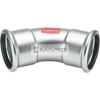 rozdělovač topení KAN-therm Steel Koleno z uhlíkové oceli lisovací 45° pro topení, profil "M", A/A 76 mm, 1509068014