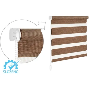 Roleta ZEBRA-SHOP Roleta DEN A NOC / KOMPLET / PREMIUM / HNĚDÝ MELÍR / BH 15 Výška: 150, Šířka: 34, Strana ovládání: vpravo