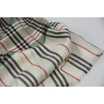 Šála Vlněná vzorovaná šála - olivové a tmavě zelené kostky