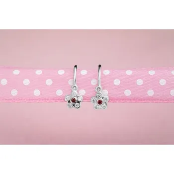 Náušnice Dětské náušnice Amily II,zlato se zirkony Materiál šperku: Bílé zlato, Barevné varianty zirkonů: Červený zirkon