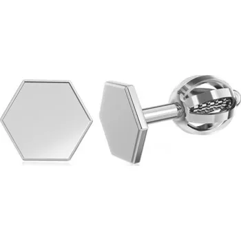 Náušnice Minimalistické zlaté náušnice IDOL Hexagon Materiál šperku: Bílé zlato