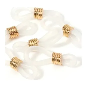 Brýlová obroučka Silikonové háčky na brýle se zlatou sponou - Transparentní, 20 kusů