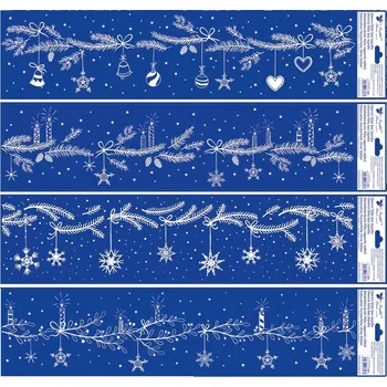 Okenní dekorace Anděl Přerov Okenní fólie pruhy vánoční větvičky 64 x 15 cm