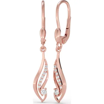Náušnice Visací náušnice Adeline, zlato se zirkony Materiál šperku: Růžové zlato