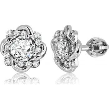 Náušnice Působivé zlaté náušnice Fiore se zirkony Materiál šperku: Bílé zlato
