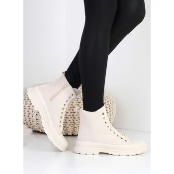 Dámská zimní obuv SPORT Zimní kotníkové tenisky ST81149-5BE béžová 37