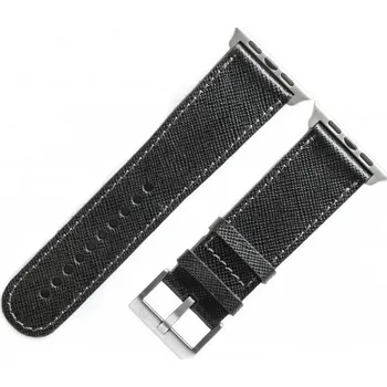 Příslušenství k chytrým hodinkám Kožený řemínek na Apple Watch Saffiano černá Titan