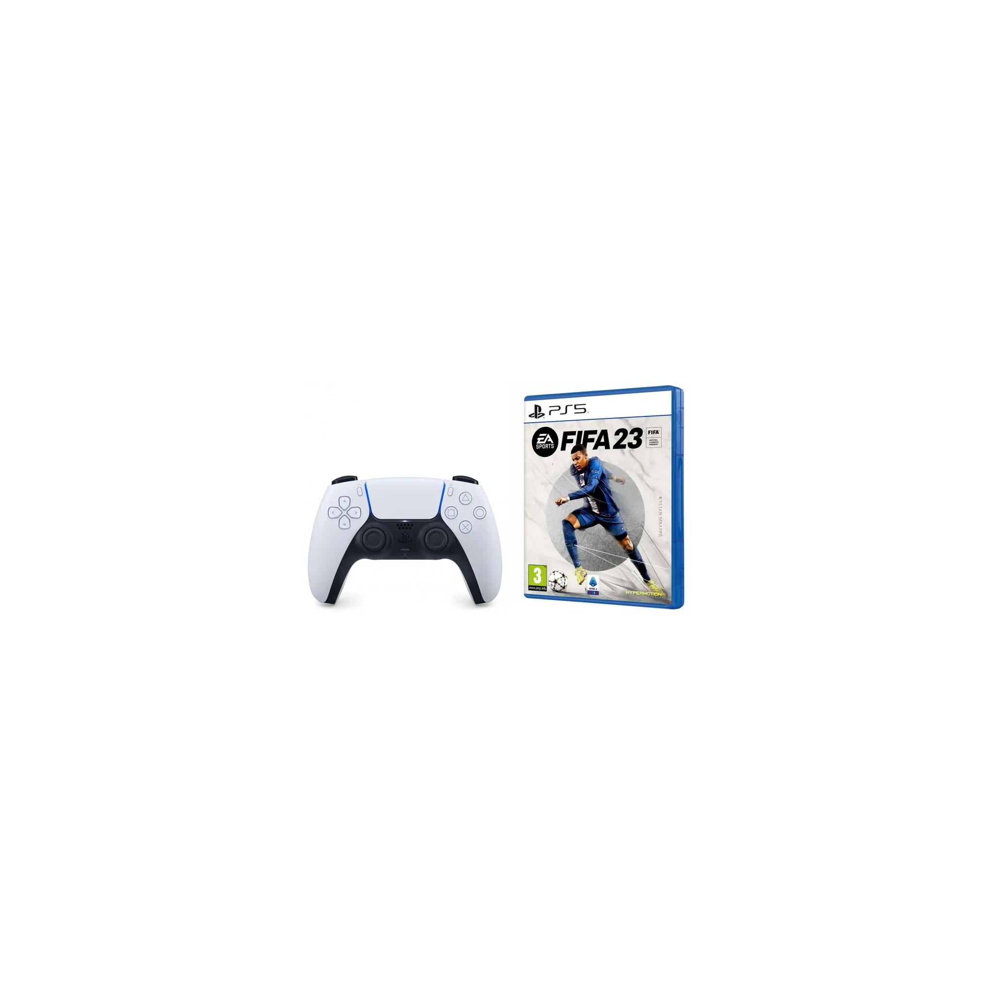 Fotografie 1 - Gamepad Sony PlayStation 5 DualSense Wireless Controller White + FIFA 23 (PS719440192)