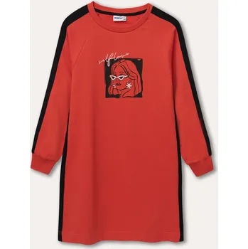 Dívčí šaty Dívčí šaty - WINKIKI WTG 22104, cihlová/ 330 Barva: Oranžová, Velikost: 134