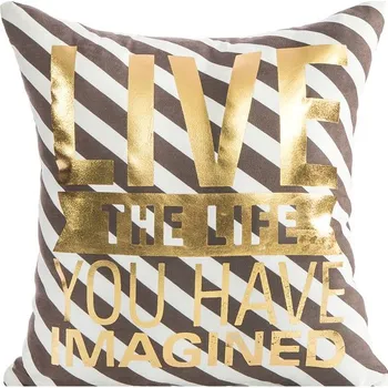 Povlak na dekorativní polštářek Hnědý povlak na polštář s nápisem 40x40 cm