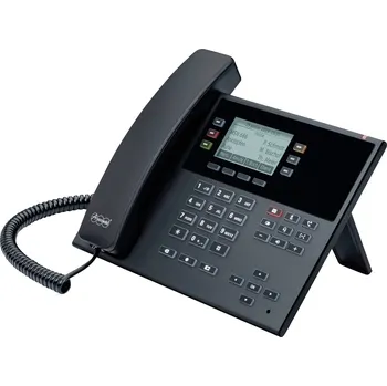 Stolní telefon Auerswald COMfortel D-110 šňůrový telefon, VoIP handsfree, konektor na sluchátka, optická signalizace hovoru, PoE grafický displej černá