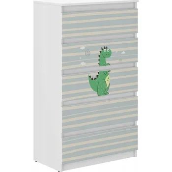 Dětská skříň Kvalitní dětská komoda s pohádkovým dráčkem 121x40x70 cm
