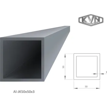 Stavební profil Hliníkový profil 50x50x3mm, AL-JK50x50x3-6