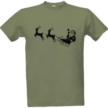 Pánská móda Tričko s potiskem Vánoční tričko Ježíšek na saních pánské