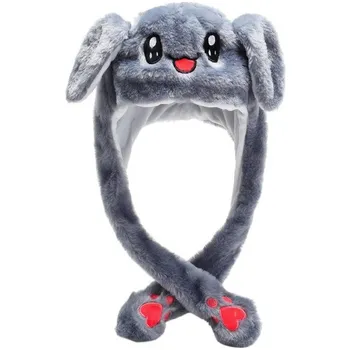 Karnevalový doplněk Dětská čepice s pohyblivýma ušima králík šedý