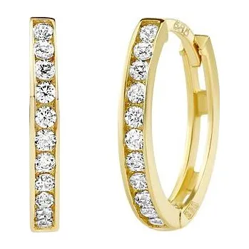 Náušnice Zlaté náušnice kruhy ze žlutého zlata Lily s Brilliance Zirconia PRGCEMBEREGY