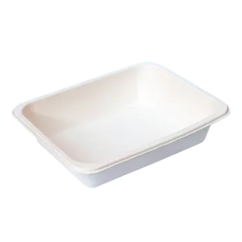 Jednorázové nádobí EcoPack EKO - BIO zatavovací miska 1D cukrová třtina 227x178x50 mm bílá bal/50 ks