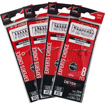 DAM Feederový návazec Detek Method Spike Rigs 8ks Velikost: Vel.14 / 10 cm / 0,22mm / 3,2kg - 7Ib