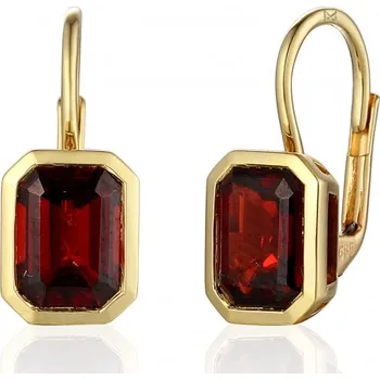 Náušnice Náušnice Naomi, žluté zlato a granát