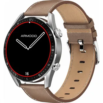 Armodd Silentwatch 5 Pro, stříbrné/kožený řemínek + silikonový řemínek Chytré hodinky Armodd Silentwatch 5 Pro, stříbrné/kožený řemínek + silikonový řemínek