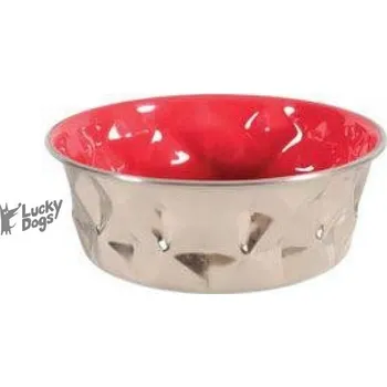 Miska pro psa Miska nerez protiskluz DIAMONDS 1,8l červená Zolux