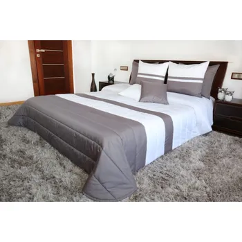 Přehoz na lůžko Prošívaný přehoz na manželskou postel v bílo šedé barvě Šířka: 260 cm | Délka: 240 cm